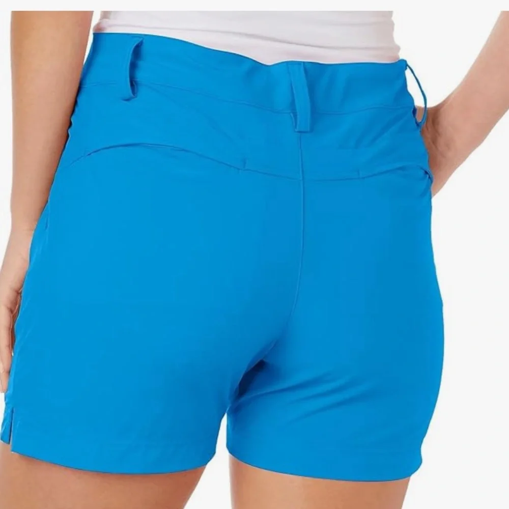 Reel Legends Reel-Tec Womens Solid Daphne Blue Woven Drawstring Shorts Size PXL